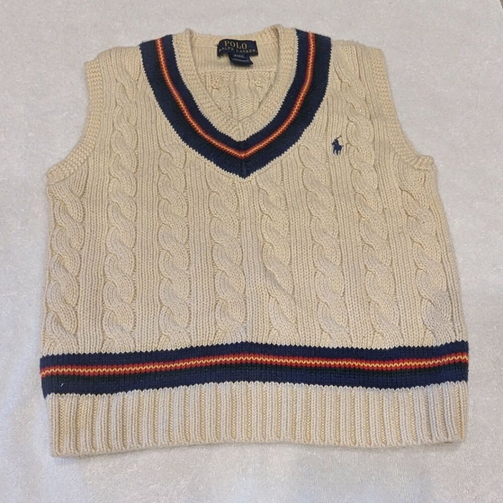 Boys Polo Ralph Lauren Cable Knit Sweater Vest 4t